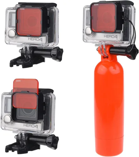 Vista 3 de Juego de lentes para sumergir cámara GoPro HERO, en colores variados para filmar y tomar fotografías debajo del agua, colores vívidos, con contraste