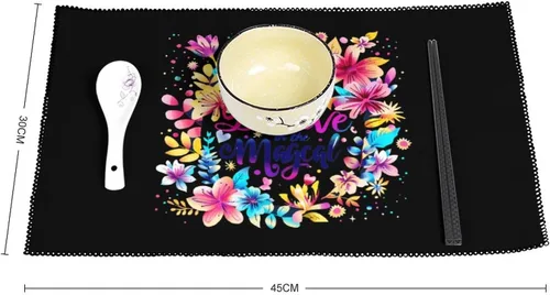 Vista 2 de Magic Magical Graphic Placemats Set of 6 Resistant Table Mats Washable Place Mats for Dinner Party Table Decoration