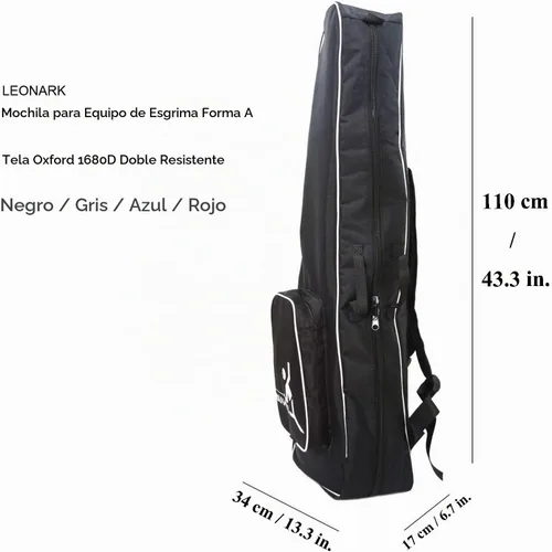 Vista 2 de LEONARK Bolsa de rueda de esgrima con barra de tracción para sable de espada y papel de aluminio - Hema Sword Bag Trolley Case para esgrima traje