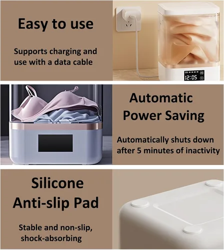 Vista 7 de Lavadora totalmente automática con lavadora y secadora integradas, mini lavadora portátil con pantalla LCD inteligente, perfecta para apartamentos