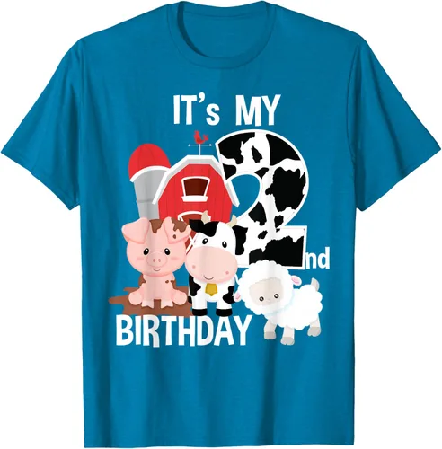 Vista 59 de Camiseta para fiesta de 2 años con texto en inglés "It's My 2nd Birthday", Negro