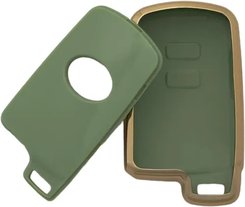 Vista 4 de REPROTECTING Funda para llavero de TPU compatible con Toyota Avalon Camry Corolla Highlander RAV4 2012-2019 (negro/verde)