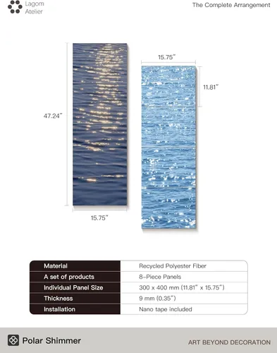 Vista 6 de Paneles acústicos para paredes, paneles de arte, absorbentes de sonido, 12 Polar Shimmer