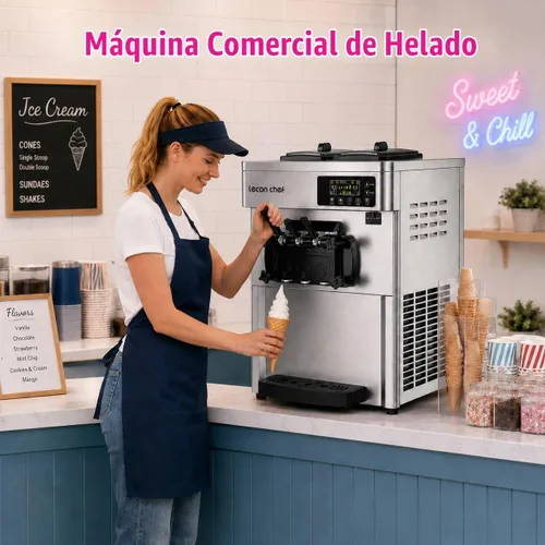 Vista 7 de Máquina comercial del helado, fabricante suave de la porción