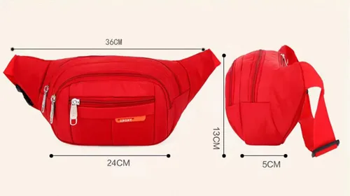 Vista 2 de Waist Bag, Sports Casual Shopping Bag,Shoulder Bag,4 pockets