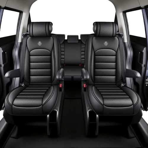 Vista 4 de JOJ Funda de asiento de automóvil para Cadillac XT6, fundas de asiento de automóvil para automóviles 2020-2026, fundas de asiento de automóvil Negro