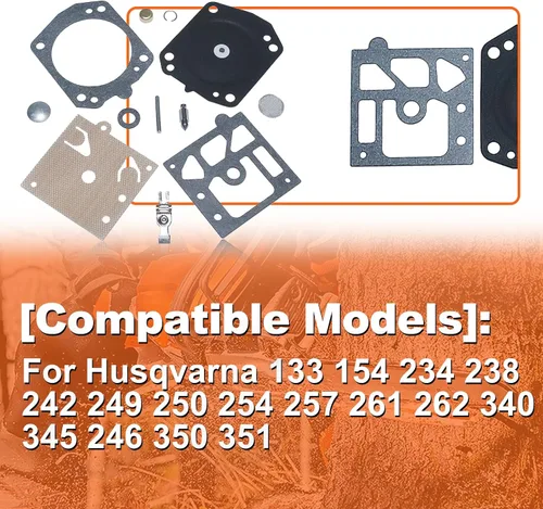 Vista 4 de Para Husqvarna 133 154 234 238 242 249 250 254 257 261 262 340 345 246 350 351, kit de reparación de carburador, para Walbro K-22-HDA HDA-10
