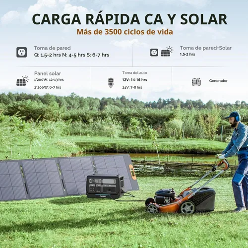 Vista 2 de ALLWEI Power Station 2400W (Peak 4800W), 2048Wh LiFePO4 Solar Generator
