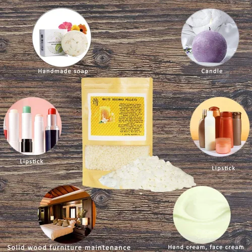 Vista 5 de Bolitas de cera de abeja blanca Howemon 2LB 100% Puras y Naturales Triple Filtro para Cuidado de la Piel, Cara, Cuerpo y Cabello Suministros