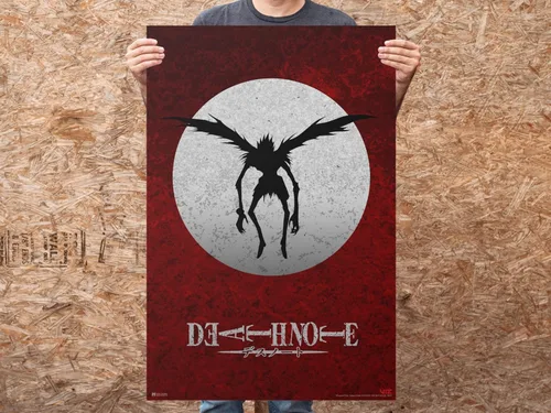 Vista 3 de Póster de Death Note - Impresión artística de anime genial para decoración de habitación de adolescentes y niños, serie manga estética Ryuk moderna