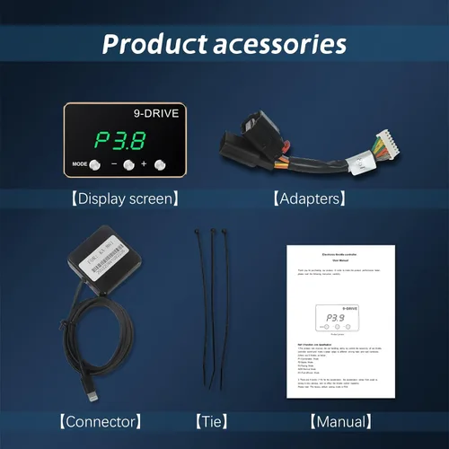 Vista 9 de Liiiyuan Controlador de respuesta del acelerador, acelerador electrónico inteligente de carreras 9 unidades 9 modos universal para Dodge Maserati