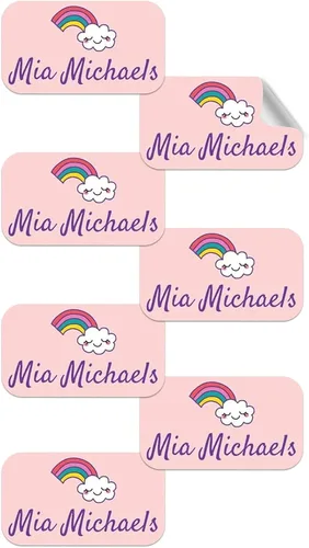 Vista 15 de Label Daddy Etiquetas de nombre personalizadas para niñas, etiquetas de nombre impermeables de tamaño individual para niños, sin planchado y Mariposa