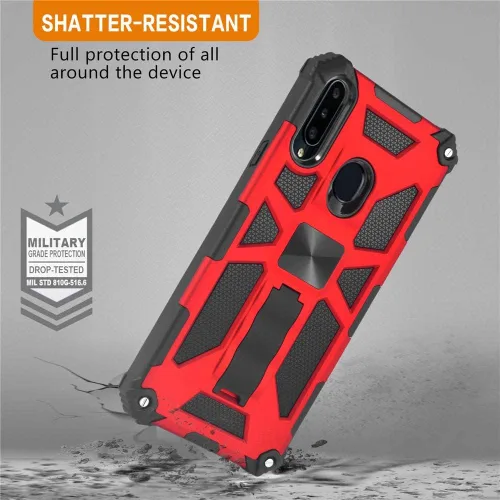 Vista 5 de Asuwish Funda compatible con Huawei Y9 Prime 2019/Honor 9X/P Smart Z y protector de pantalla de vidrio templado, accesorios de celda, soporte de Rojo