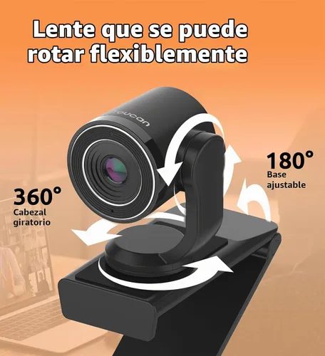 Vista 5 de TOUCAN Cámara web 1080P con micrófono, cámara de transmisión FHD con 1080P/60fps, protección de privacidad Plug and Play, cámara web ultra compacta