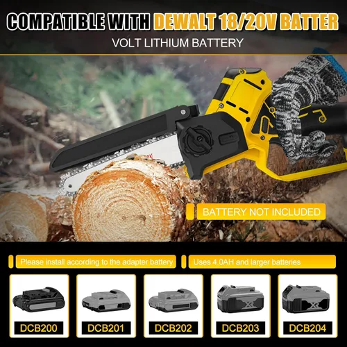 Vista 8 de Sierra de pértiga inalámbrica de 6 pulgadas para batería Dewalt 20V Max (sin batería), motosierra eléctrica sin escobillas con pértiga de extensión