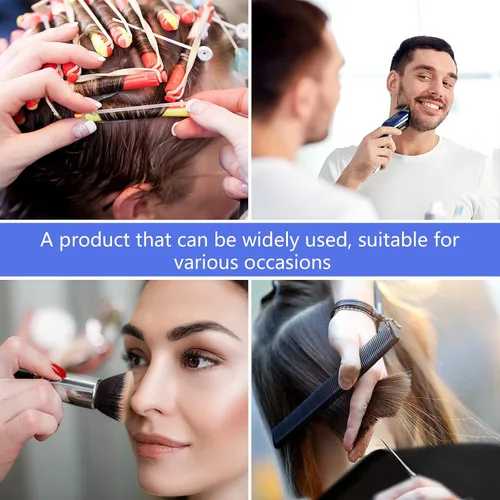 Vista 7 de Geyoga Capa corta de maquillaje para mujeres y hombres, mini capa de corte de pelo para artista, champú, salón de belleza, estilo de artista (negro)