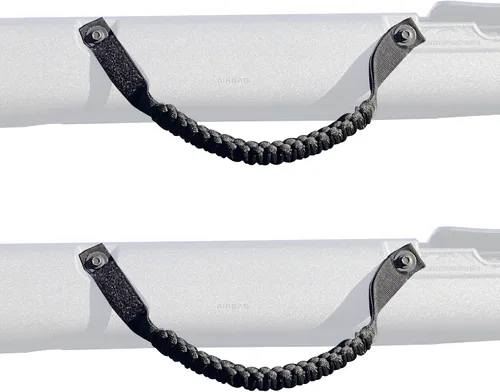 Vista 6 de Asas de agarre para barra antivuelco, mango de agarre Paracord para Ford Bronco, paquete de 2 (color negro)