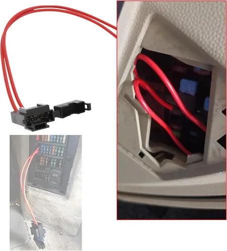 Vista 3 de 2 conectores de portafusibles de automóvil de 32 V, 20 amperios, 16 AWG, extensión de cable resistente, conector de soporte de fusible medio