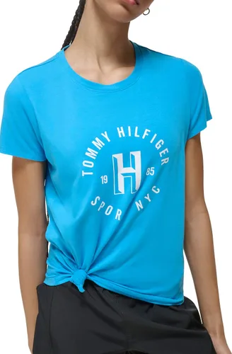 Vista 5 de Tommy Hilfiger Camiseta suave estampada con nudo frontal para mujer