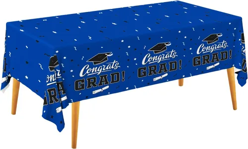 Vista 12 de Gatherfun Decoraciones de graduación, mantel de graduación Gongrats para suministros de fiesta de graduación, 3 manteles de clase de 2026, 54 x 108