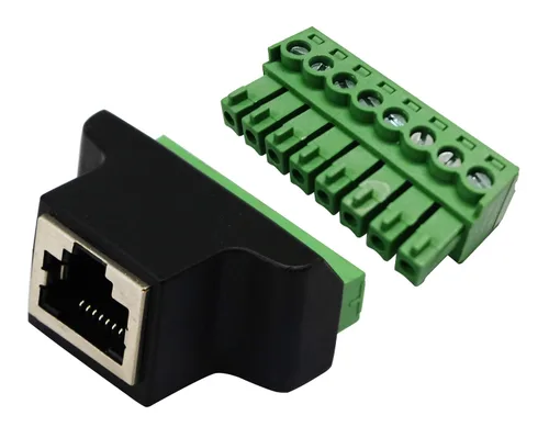 Vista 4 de CGTime - Conector macho RJ45 a 8P 8C hembra tipo tornillo terminales Ethernet red Plug Cable para AV CCTV UTP DVR Cat5 Cat5e Cat6 Cat7 en línea