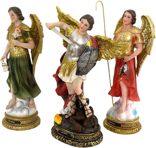 Vista 3 de 3 Arcángeles 12" Inch San Miguel Arcángel, Arcángel Gabriel, Arcángel Rafael Arcángeles Set Arte de Regalo Religioso