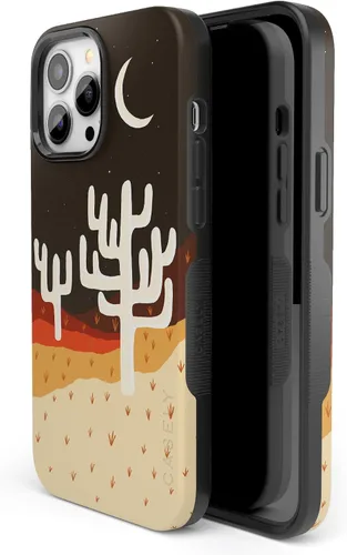 Vista 3 de Funda Casely para iPhone 14 Pro Max Compatible con MagSafe Noches del Desierto Funda Western Colorblock de Cactus y Luna