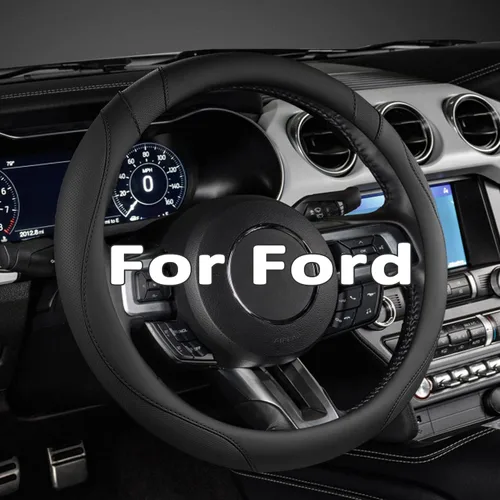 Vista 15 de West Llama Funda para volante de automóvil para Ford F-150, F-250, F-350, Expedition (Negro, tamaño grande)