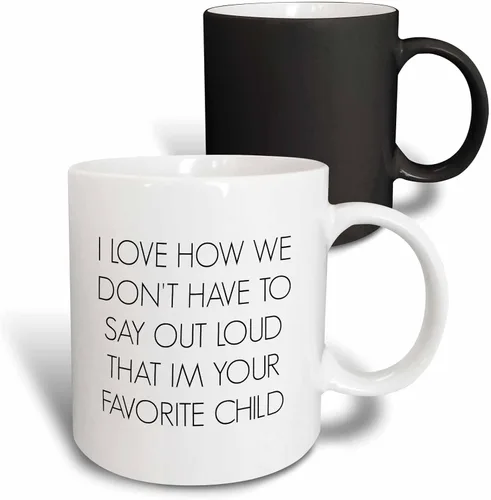 Vista 13 de 3dRose I Love How We Don't Have to Say Out Loud I'm Your Favorite Child - Taza de dos tonos, 11 onzas, color negro