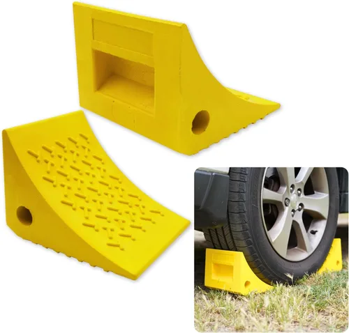 Vista 10 de SECURITYMAN Calzas de rueda resistentes (paquete de 2) – Calzas de rueda de goma sólida duraderas, antideslizantes, para remolques de lanchas