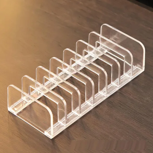 Vista 5 de Organizador de paleta de maquillaje, organizador de cosméticos de acrílico, organizador de sombra de ojos de 7 secciones, paleta de contorno, paleta