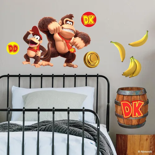 Vista 3 de Calcomanías de pared Donkey Kong y Diddy Kong, RMDM5589
