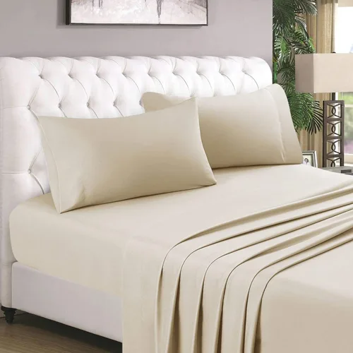 Vista 21 de LaxLinen 4 PCs Sheet Set (+30 Inch) Extra Deep Pocket Twin/Single Bed Size, Aqua Solid 600 Thread Count 100% Egyptian Cotton