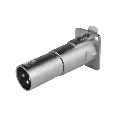 Vista 2 de Conector XLR hembra a macho de 3 pines para montaje en panel, acoplador adaptador de micrófono duradero con toma de montaje de alimentación, ideal