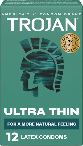 Vista 23 de Trojan Bareskin - Preservativos finos, paquete variado Everythin, condón de látex lubricado, 10