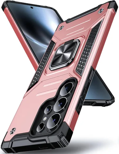 Vista 127 de DASFOND Diseñada para funda Galaxy S8 con soporte, anillo metálico giratorio mejorado de 360°, soporte kickstand de grado militar, resistente a