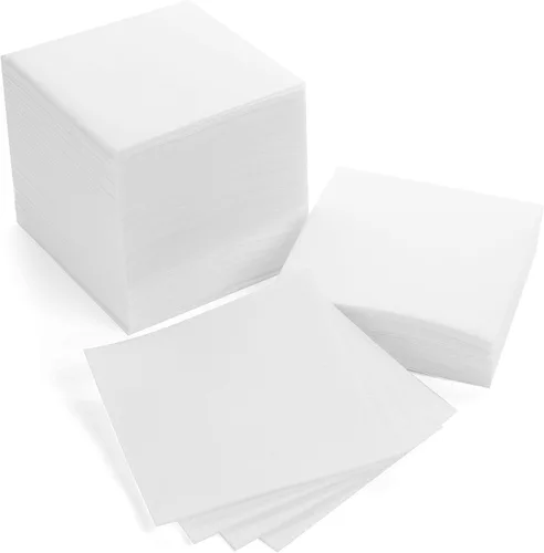 Vista 29 de AH AMERICAN HOMESTEAD Servilletas de cóctel de papel, servilletas desechables similares al lino, 4.75 x 4.75 pulgadas, servilletas cuadradas a Azul