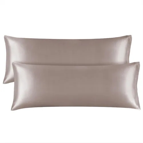 Vista 130 de BEDELITE Funda de almohada de satén para cabello y piel, súper suave y refrescante similar a las fundas de almohada de seda, paquete de 2 con cierre