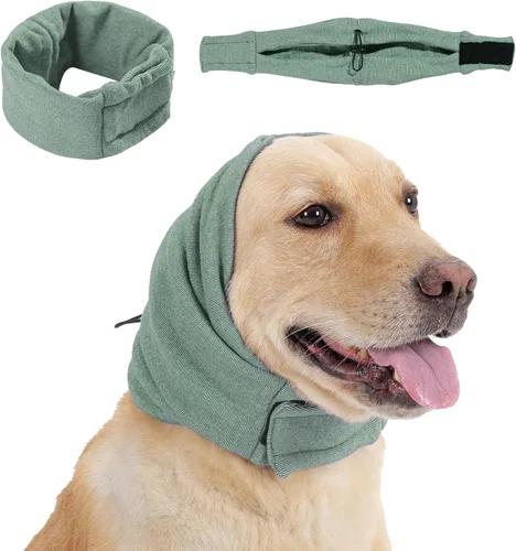 Vista 13 de Sudadera con capucha calmante para perros, almohadillas ajustables para las orejas para perros, almohadillas ajustables para protección contra