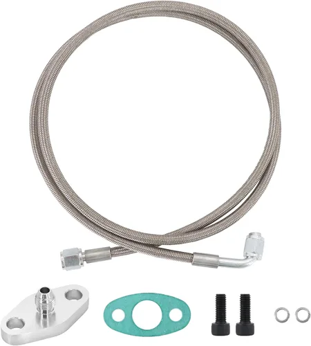 Vista 10 de 4AN Fitting T3 T3/T4 T04 Turbo Kit de adaptador de junta de entrada de alimentación de aceite Turbo