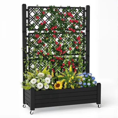 Vista 13 de PatioZen Cama de jardín elevada de 14 galones, maceta elevada de riego automático con tapón de drenaje y medidor para verduras, flores, hierbas Ashen