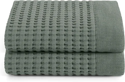 Vista 60 de GILDEN TREE Toalla de baño tipo waffle de secado rápido, toallas de baño delgadas de lujo, toallas de baño 40x80 grandes, estilo moderno (crema)