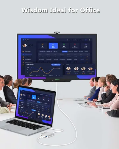 Vista 7 de Adaptador multipuerto USB C a HDMI con puerto USB 3.0 y PD de 100 W de carga rápida - Thunderbolt 3 4K Convertidor AV digital tipo C Hub para Mac