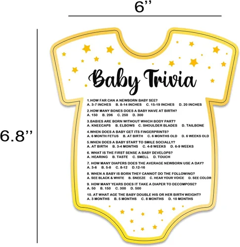 Vista 2 de Juegos de baby shower, tarjetas de juego de preguntas para bebés, suministros y actividades divertidos para juegos de fiesta de baby shower, género