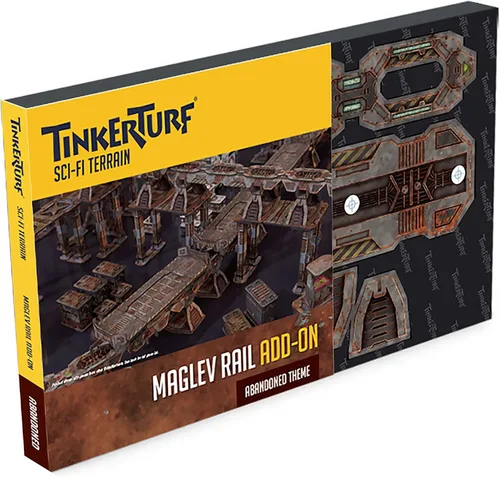 Vista 9 de Terreno de ciencia ficción TinkerTurf: MagLev Depot v2, tema abandonado, robusto, asequible y de gran aspecto a todo color, rápido y fácil
