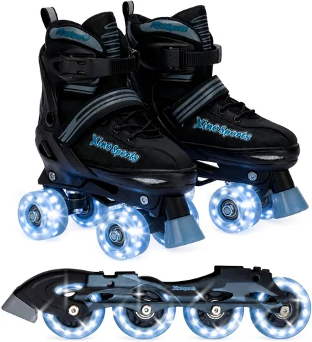 Vista 14 de XINO SPORTS Combo 2 en 1, Patines para niños Patines en línea - Patines intercambiables con luz LED para niños de 6 a 12 años, adolescentes