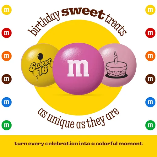 Vista 7 de M&M'S - Dulce de chocolate con leche para cumpleaños de 16 años, 2 libras de dulces a granel, perfectos para regalos de cumpleaños, cupcakes