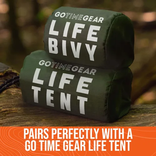 Vista 9 de Go Time Gear Life Bivy Emergency Survival Sleeping Bag Thermal Bivy - Use as Emergency Bivy Sack, Survival Sleeping Bag, Mylar Emergency Blanket