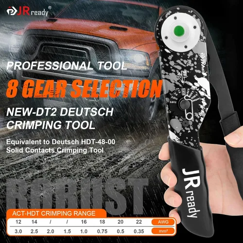 Vista 3 de JRready DW5009-01 - Kit de herramienta de crimpado de conectores Deutsch, conectores DT 2 3 4 6 8 12 impermeables con crimpador con trinquete 22-12