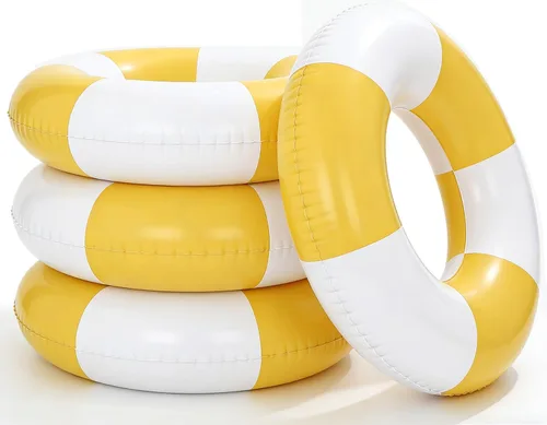 Vista 11 de 4 flotadores inflables para piscina, anillos de natación de 35 pulgadas, tubo interior grande, anillos de natación, tumbona de piscina, flotador